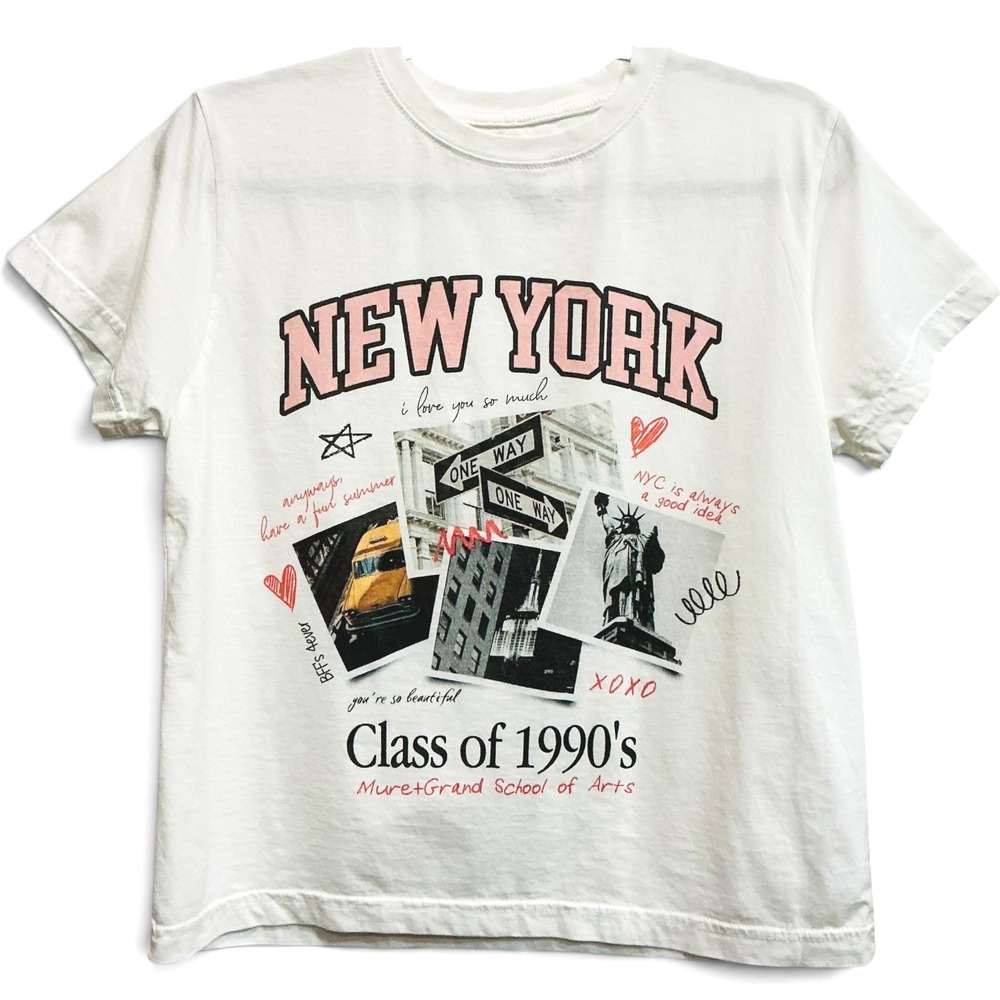 Mure Grand New York Class of 1990s Graphic Tee White Short Sleeve Size M